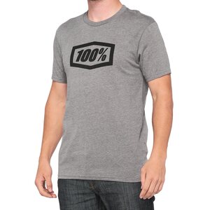 100% ICON Short Sleeve Tee Heather Grey, ADULT, M, GREY