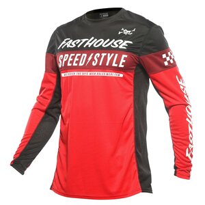 Fasthouse Grindhouse Akin Jersey, ADULT, XL, BLACK RED