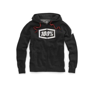 100% SYNDICATE Zip Hooded Sweatshirt, ADULT, XL, BLACK