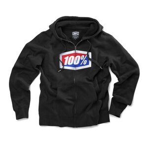100% OFFICIAL Zip Hooded Sweatshirt, ADULT, M, BLACK