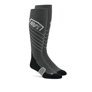 100% HI SIDE Thin MX Sock Red, ADULT, S M, GREY