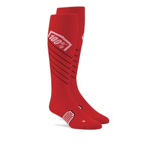 100% HI SIDE Thin MX Sock Red, ADULT, L XL, RED
