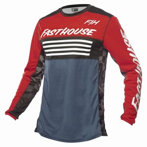Fasthouse Jersey, Grindhouse Omega, ADULT, M, WHITE RED BLUE
