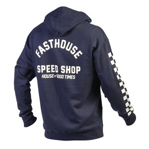 Fasthouse Haven Hooded Zip-Up, Navy - 2X, ADULT, XXL, BLUE