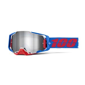 100% ARMEGA Goggle Ironclad - Mirror Silver Lens, ADULT