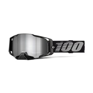 100% ARMEGA Goggle Black - Silver Flash Mirror Lens, ADULT
