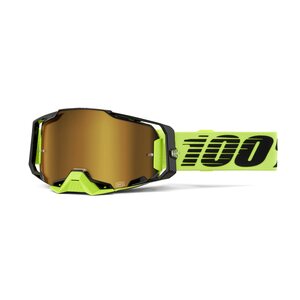 100% ARMEGA Goggle Neon Yellow - Mirror Gold Lens, ADULT