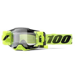 100% ARMEGA FORECAST Goggle Neon Yellow - Clear Lens, ADULT