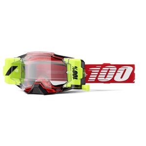 100% ARMEGA FORECAST Goggle Red - Clear Lens, ADULT