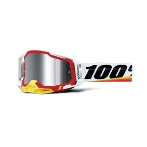 100% RACECRAFT 2 Goggle Arsham Red - Mirror Silver Flash Lens, ADULT