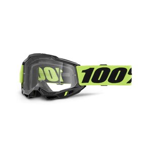 100% ACCURI 2 Goggle Neon Yellow - Clear Lens, ADULT