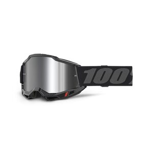 100% ACCURI 2 Goggle Black - Mirror Silver Lens, ADULT