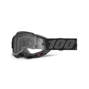 100% ACCURI 2 ENDURO MOTO Goggle Black - Clear Lens, ADULT