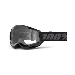 100% STRATA 2 Goggle Black - Clear Lens, ADULT