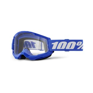 100% STRATA 2 Goggle Blue - Clear Lens, ADULT