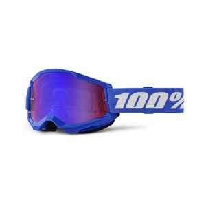 100% STRATA 2 Goggle Blue - Mirror Red/Blue Lens, ADULT