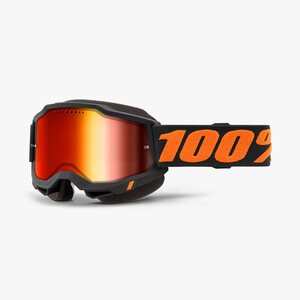 100% ACCURI 2 Snowmobile Goggle Chicago - Mirror Red Lens, ADULT