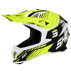 Shot Lite Fury -Kypärä, Kiiltävä Musta-Neon-Valkoinen, L