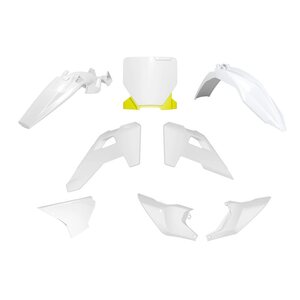 Rtech Plastic Kit, O.E.M WHITE YELLOW, Husqvarna 25-26 TC 85