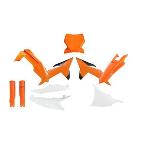 Rtech Plastic Kit, O.E.M WHITE ORANGE, KTM 25 450 SX-F, 25-26 250 SX, 25 250 SX-F, 25 350 SX-F, 25 125 SX/150 SX/300 SX