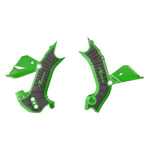 Rtech Frame Protectors, BLACK GREEN, Kawasaki 24-26 KX450/KX450X