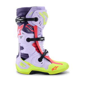 Alpinestars Ajosaapas Vented Tech 10 Lila/Fluo Keltainen/Pinkki