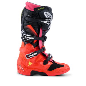 Alpinestars Ajosaapas Tech 7 Musta/Punainen Fluo/Pinkki Fluo