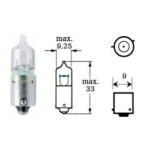 Forte Polttimo 12v H6w Bax 9s