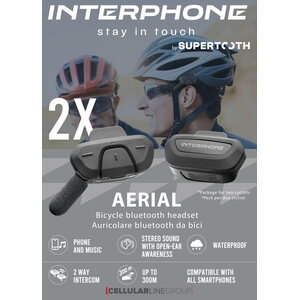 Interphone Aerial bicycle BT headset Twin Pack