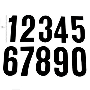 TMV Digits 150mm Black '6' (20pcs)