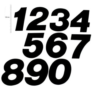 TMV MX Digits 150mm Black '7' (3pcs)