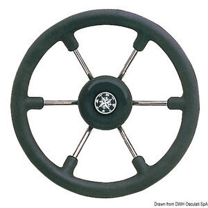 Osculati SS steering wheel black 340 mm