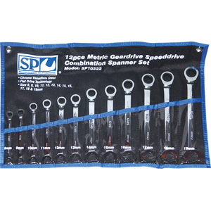 12pc Metric 0° Speeddrive Combination Geardrive Wrench/Spanner Set