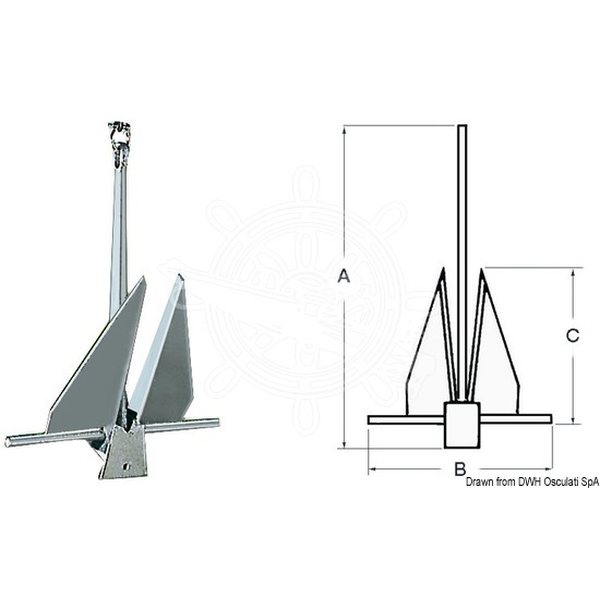 Osculati Ankkuri Danforth 10 kg