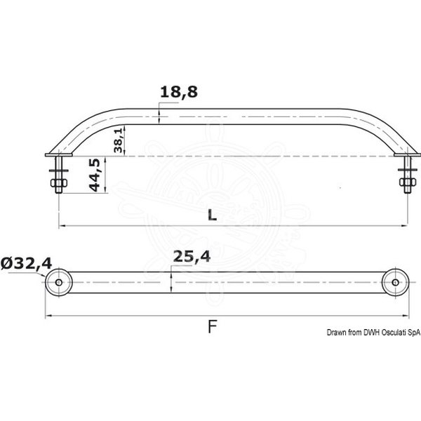 Osculati Käsikaide SS600 mm