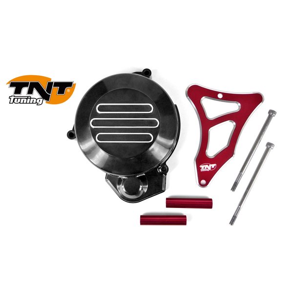 TNT-tuning Magneeton- & ratassuoja, Musta/Punainen, Derbi Senda <-05