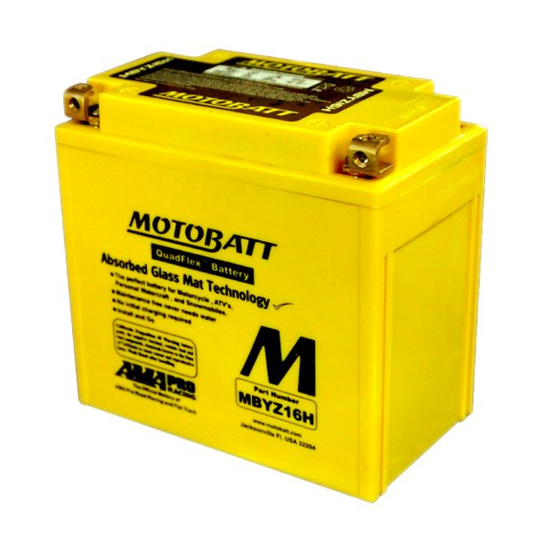 MotoBatt Battery, MBYZ16H HeavyDuty
