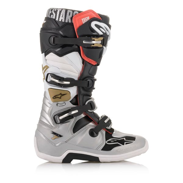 Alpinestars Saapas Tech 7 Musta/Hopea/Valk/Kulta 49