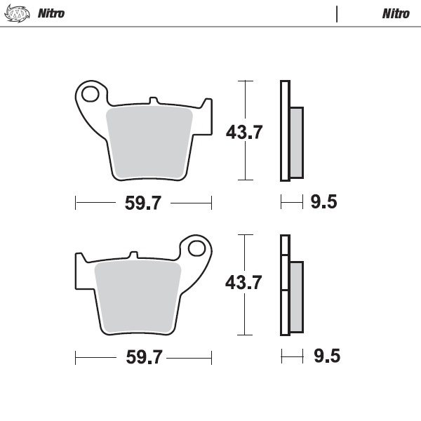 Moto-Master Brakepad Honda rear: CR125/250 2002>, CRF150/250/450 2002>