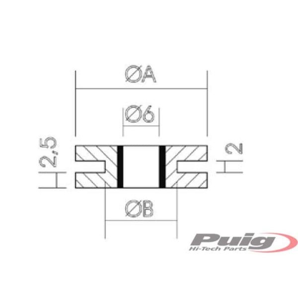 Puig Silenblock Rubber Dim. 22Mm.(25Pcs.)