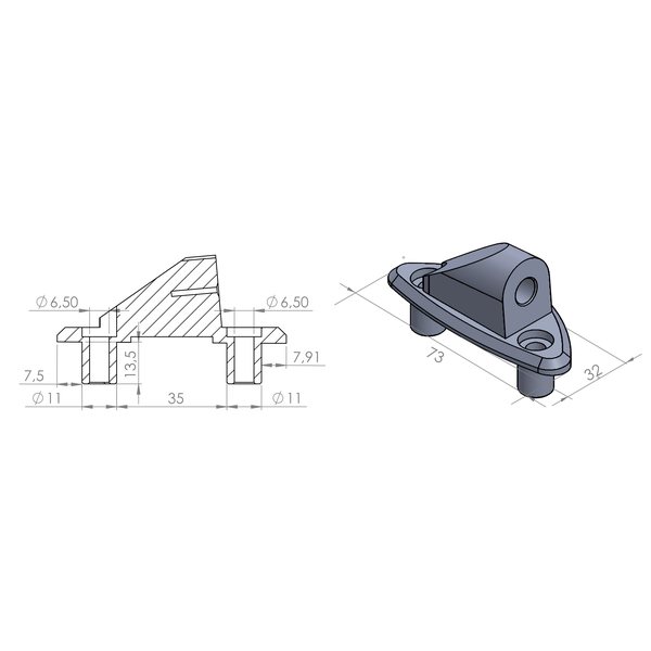 Puig Adapter Right Side For Fairing Daytona 675