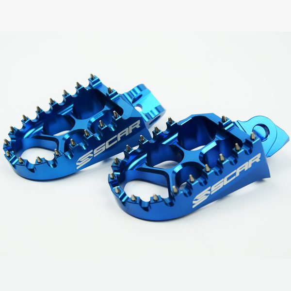 Scar Evolution Footpegs - Kawasaki Blue color