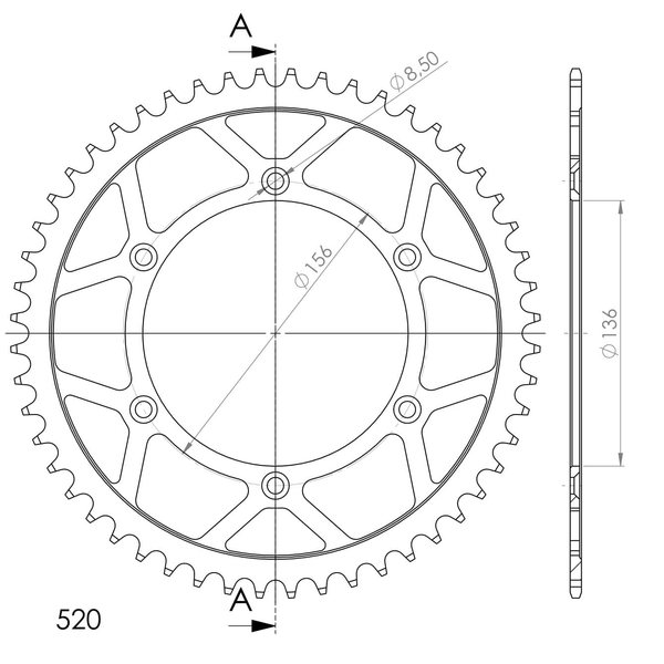 Supersprox Steel Rear sprocket Beta/GasGas/Husqv. Black 51
