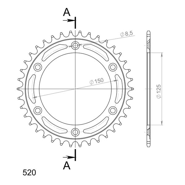 Supersprox Steel Rear sprocket KTM/Husqv./Husab. Black 38