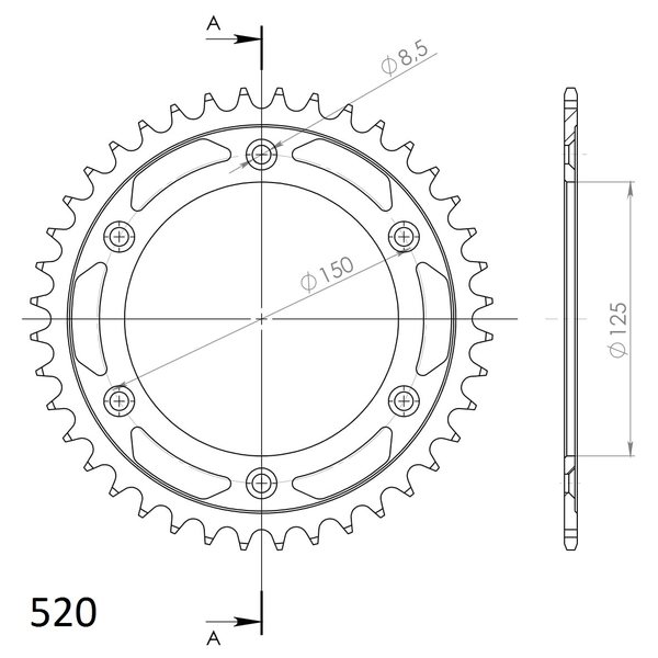 Supersprox Steel Rear sprocket KTM/Husqv./Husab. Black 40