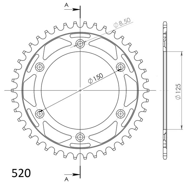 Supersprox Steel Rear sprocket KTM/Husqv./Husab. Black 42