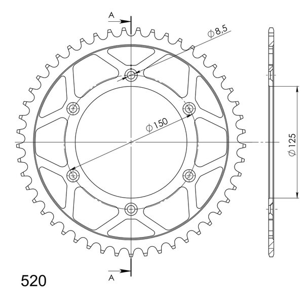 Supersprox Steel Rear sprocket KTM/Husqv./Husab. Black 49