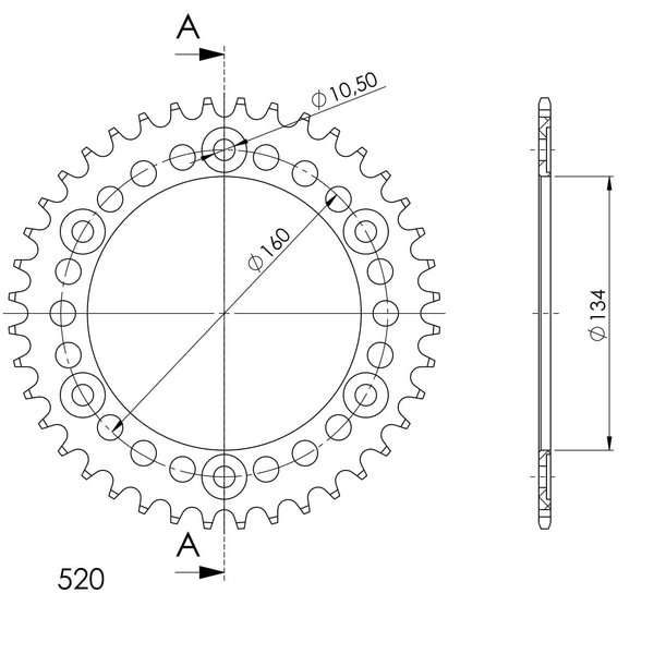 Supersprox Alu Rear sprocket HO Red 45