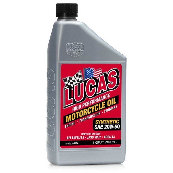 Lucas Oil 20W-50 Synthetic Motorcycle Oil  946ml