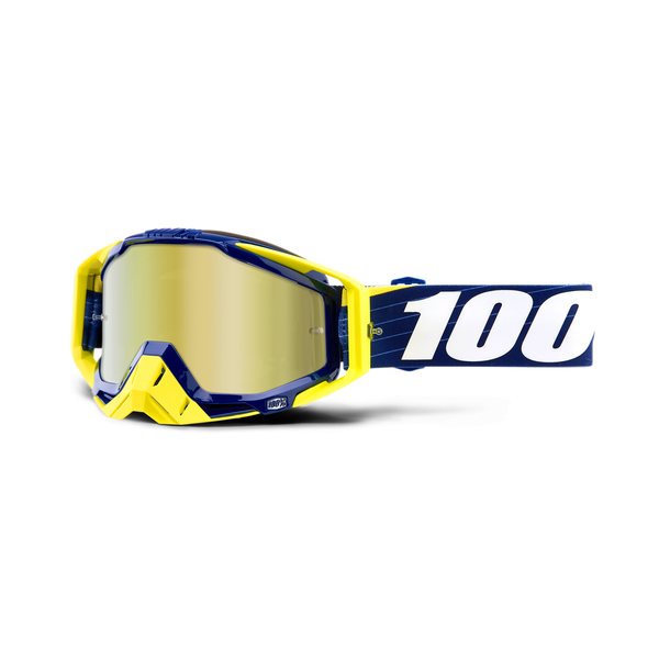 100% RACECRAFT Goggle Bibal/Navy  - Mirror True Gold Lens, ADULT